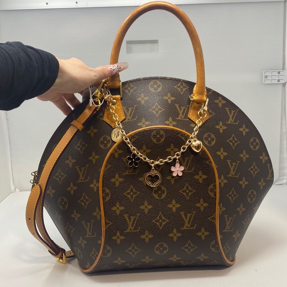 Louis Vuitton Ellipse MM Handbag with Unbranded Strap and Charm